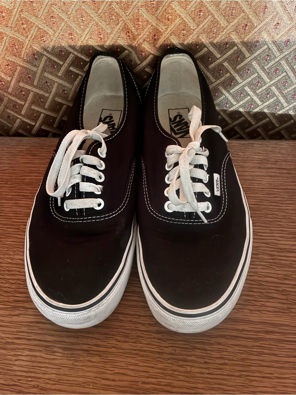 Vans Black Canvas Low-Top Sneakers with White Trim